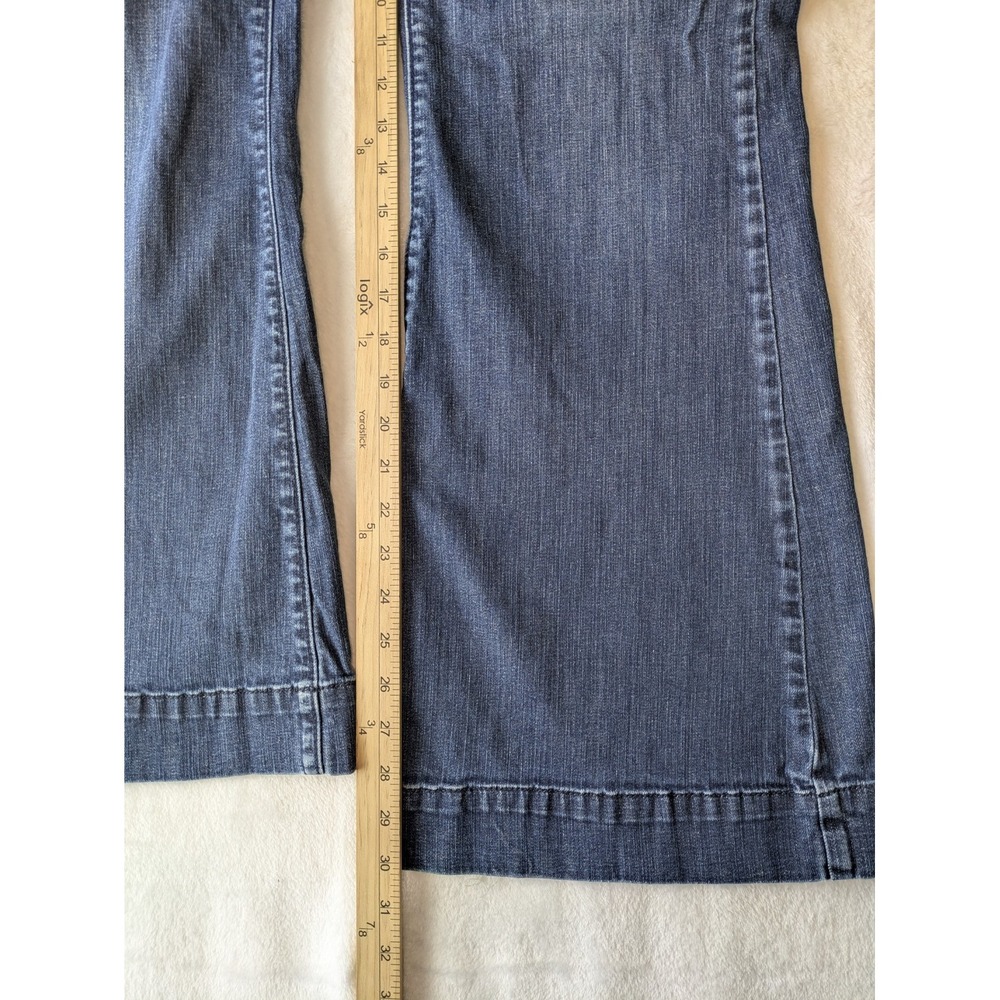 Mossimo Premium Denim Jeans Womens 10 Blue Flare Wide Leg Trouser Mid Rise Y2K - Picture 2 of 10
